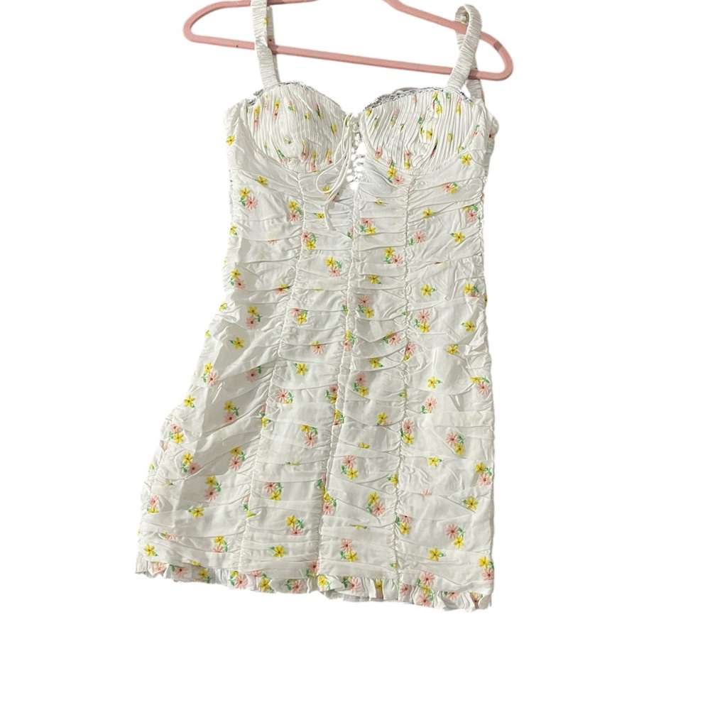For Love And Lemons White Floral Mini Dress